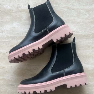 Pink and Black Dolce Vita Waterproof Chelsea Boots